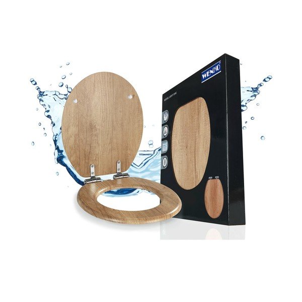 Sedile WC con chiusura Easy-Close (automatica) 37 x 43 cm Oak – Wenko