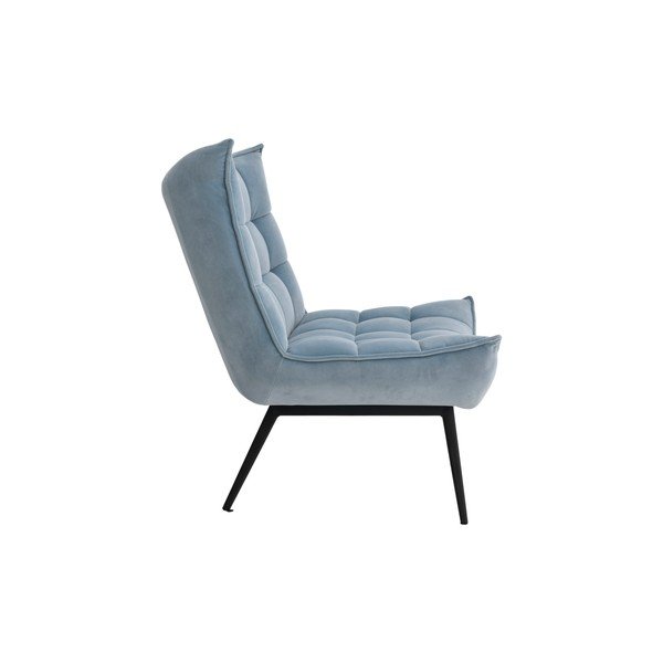 Poltrona azzurra con rivestimento in velluto Legend – Ellos Home-image-4