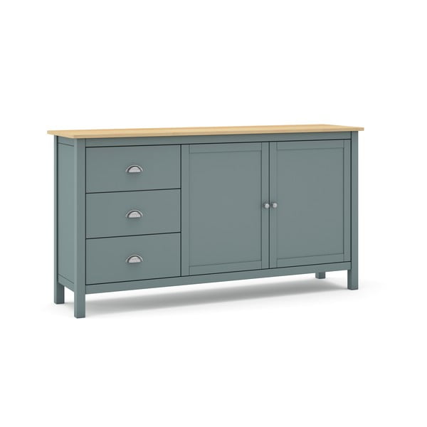 Cassettiera verde polveroso in pino massiccio 150x80x40 cm Misti – Marckeric-image-2