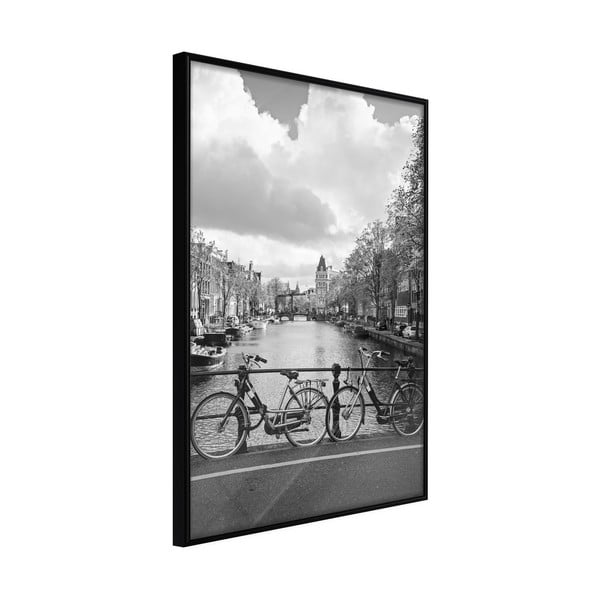 Poster in cornice, 40 x 60 cm Bicycles Against Canal - Artgeist