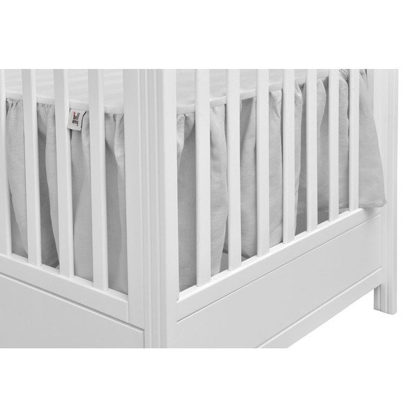 Tenda a tre lati in lino grigio per lettino Stone Gray - BELLAMY-image-1