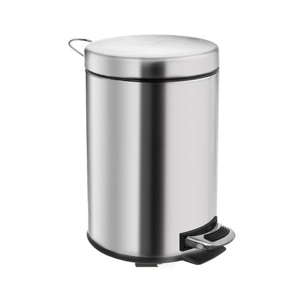 Cestino per rifiuti con piedini in acciaio inox in argento lucido 3 l - Orion-image-4