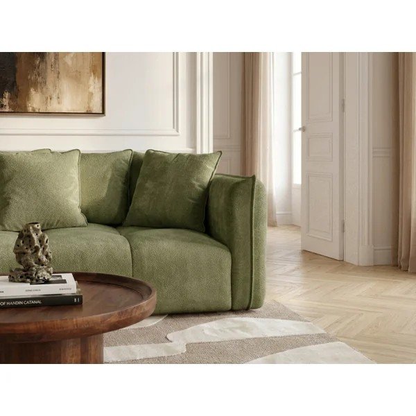 Divano verde con rivestimento in ciniglia Harlem – Bobochic Paris-image-3