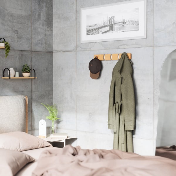 Appendiabiti da parete in legno di frassino in colore naturale Flip - Umbra-image-1