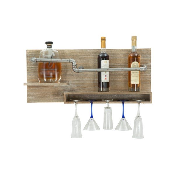 Nástěnný držák na lahve a sklenice Mauro Ferretti Pipe Bar, 30 x 70 cm