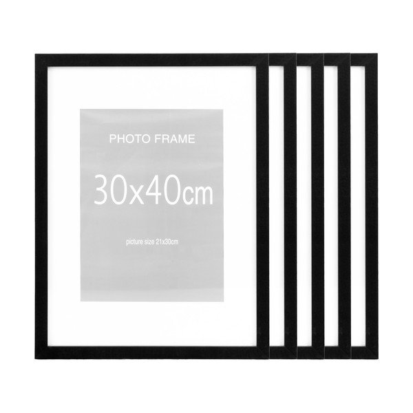 Cornici in set nere 5 pz 30x40 cm Marbella – House Nordic