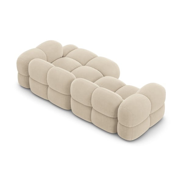 Divano angolare beige (con penisola a destra/con chaise lounge) con rivestimento in velluto Loretto – Cosmopolitan Design-image-4