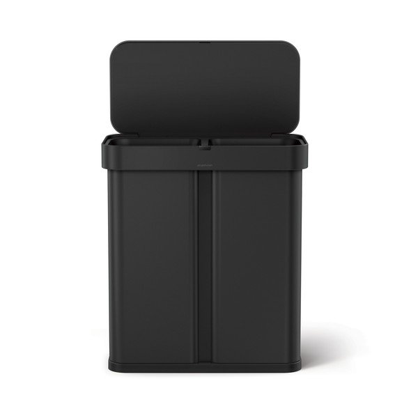 Cestino senza contatto in acciaio nero opaco per rifiuti differenziati 58 l - simplehuman-image-2