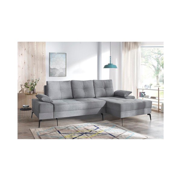 Divano letto grigio SVEN III, angolo destro - Bobochic Paris-image-2