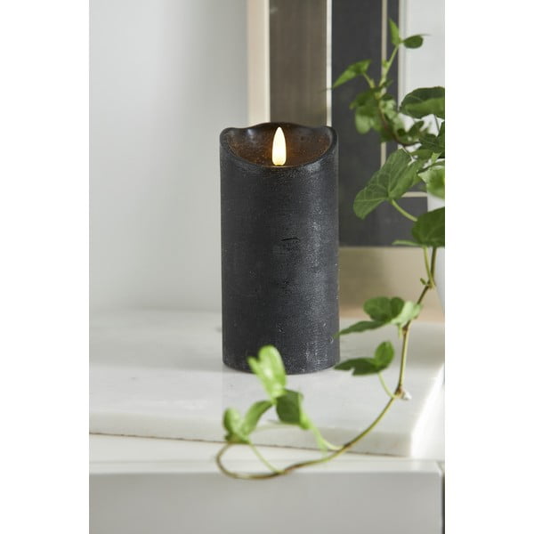 Candela LED in cera nera, altezza 15 cm Flamme Rustic - Star Trading-image-2
