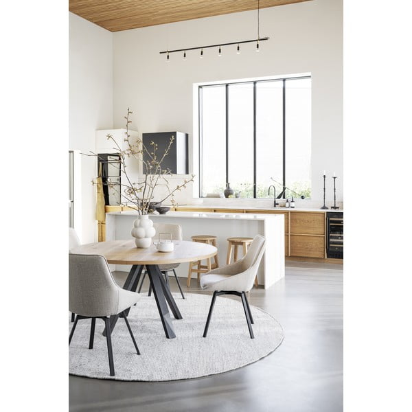 Tavolo da pranzo rotondo pieghevole in rovere naturale ø 135 cm Maddock - Rowico-image-3