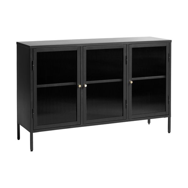 Vetrina in metallo nero 132x85 cm Bronco - Unique Furniture-image-2