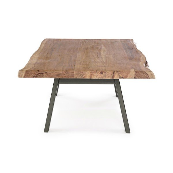 Tavolino da salotto nero/di colore naturale con piano in acacia 65x115 cm Aron – Bizzotto-image-3
