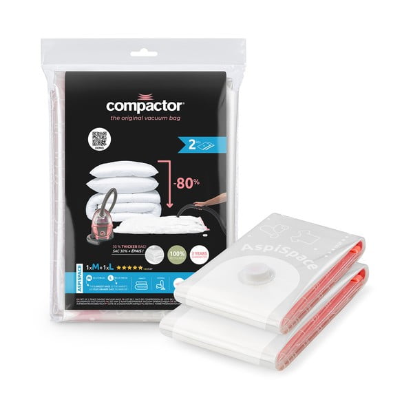 Sacchetti per il vuoto in set da 2 pezzi Premium Valve M/L - Compactor