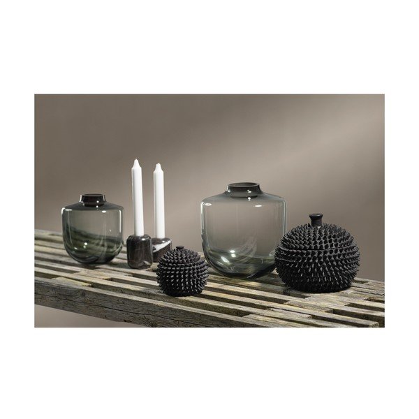 Vaso in vetro grigio (altezza 21 cm) Daun - Villa Collection-image-1