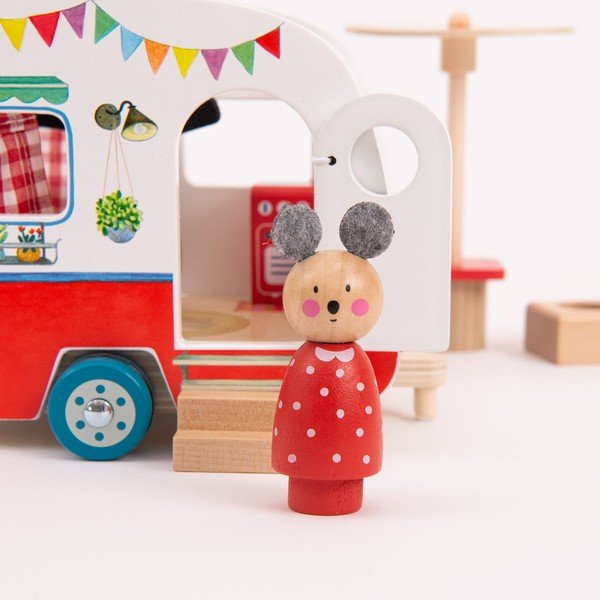 Auto di legno La Grande Famille Caravan - Moulin Roty-image-1