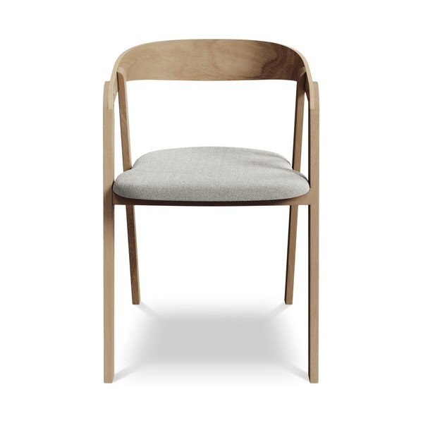 Sedia da pranzo grigio chiaro in legno massiccio Erika – Makamii-image-1