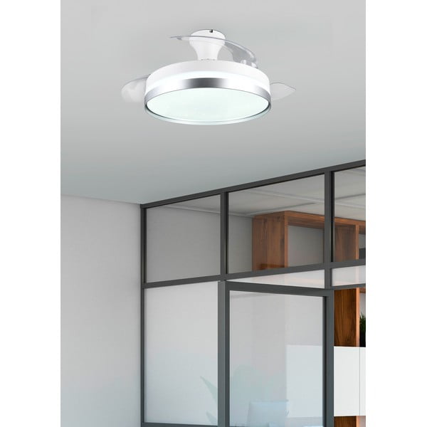 Plafoniera LED bianca/argentata Lindberg – Trio-image-1