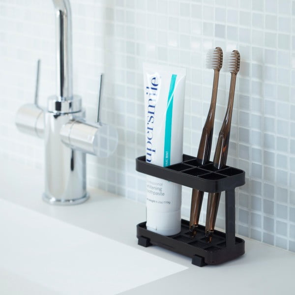 Porta spazzolino e dentifricio nero Tower - YAMAZAKI-image-1