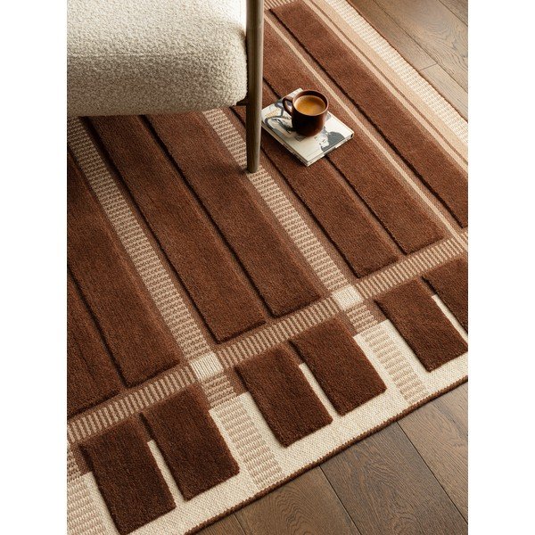 Tappeto marrone/beige in lana tessuto a mano 120x170 cm – Asiatic Carpets-image-2
