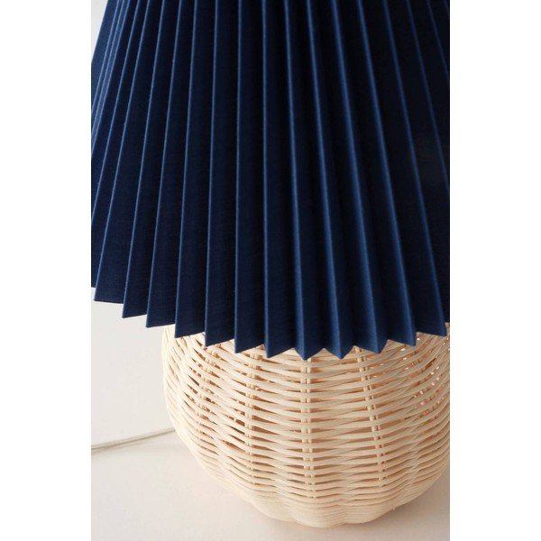 Lampada da tavolo blu/di colore naturale in rattan (altezza totale 36 cm) Sisal – Jotex-image-3