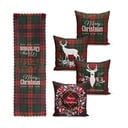 Set di 4 federe natalizie e runner da tavola Tartan Christmas - Minimalist Cushion Covers