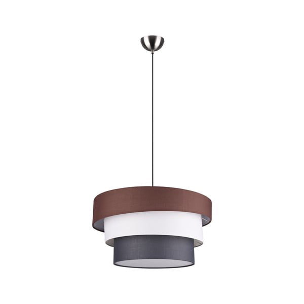 Lampadario grigio/marrone con paralume in tessuto ø 45 cm Ibis – Trio