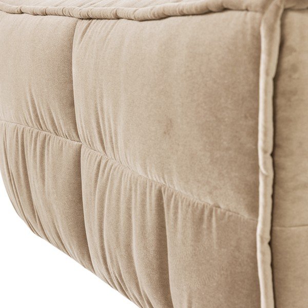 Poggiapiedi beige imbottito con rivestimento in velluto Cluster – vtwonen-image-3