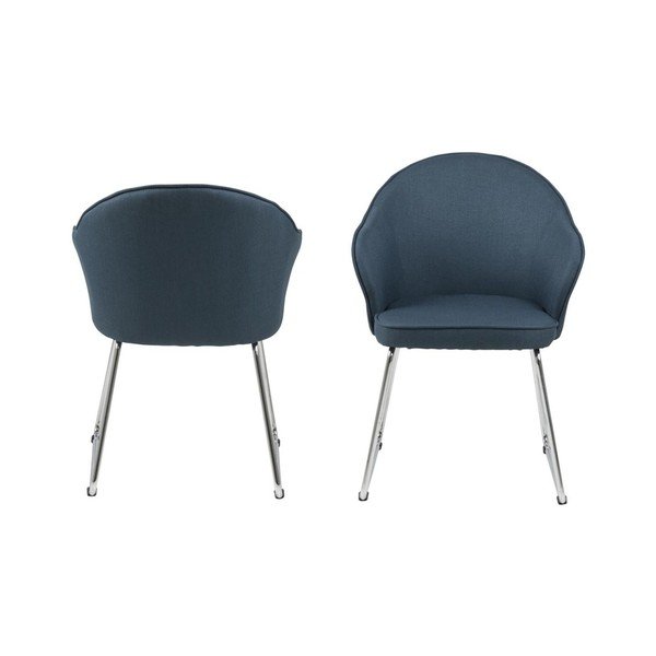 Sedia da pranzo blu con gambe in metallo Mitzie - Actona-image-3