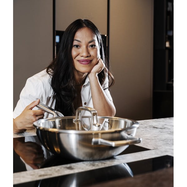 Padella wok in acciaio inox con coperchio ø 30 cm Chili Ta – FABINI-image-1