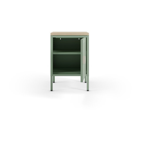 Comodino color menta/di colore naturale in metallo Sayla – Marckeric-image-2