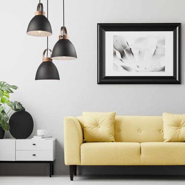 Lampadario nero con paralume in metallo ø 37 cm Danielle – LAMKUR-image-2