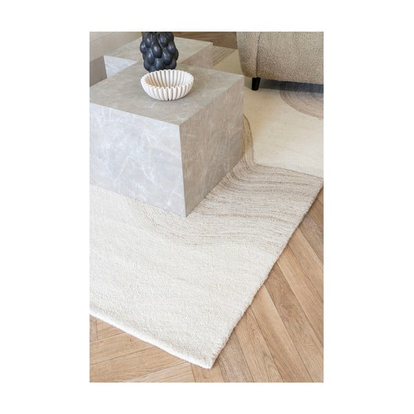 Tappeto in lana color crema tessuto a mano 160x230 cm Surat - House Nordic-image-4