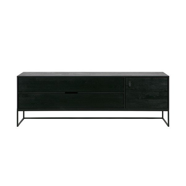 Mobile TV nero in frassino massiccio 180x61x44 cm Silas – WOOOD