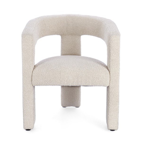 Sedia da pranzo beige imbottito con braccioli Arabella – Bizzotto-image-1