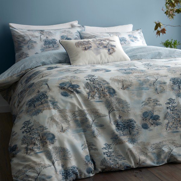 Biancheria da letto in cotone blu-grigio per letto matrimoniale 200x200 cm Japanese Garden - RHS-image-4
