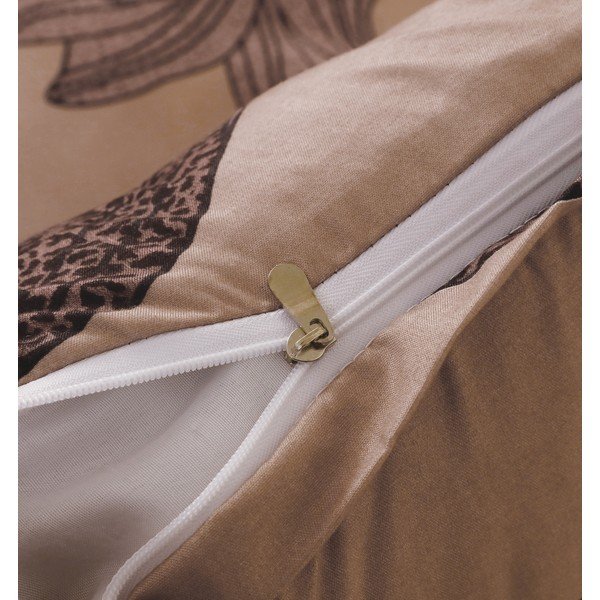 Biancheria da letto singola in microsatinato marrone 140x200 cm in set da 6 Carla - My House-image-1