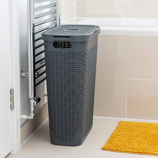 Cestino slim effetto rattan, 40 l - Addis-image-2