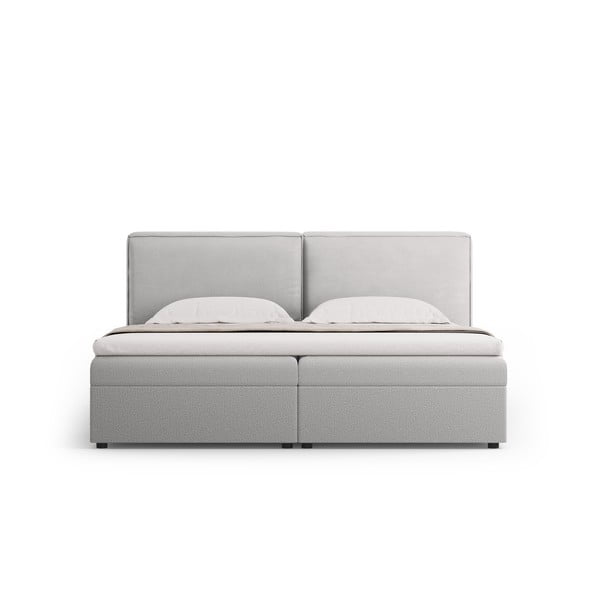 Letto boxspring in grigio chiaro con contenitore 140x200 cm Arendal – Cosmopolitan Design-image-4