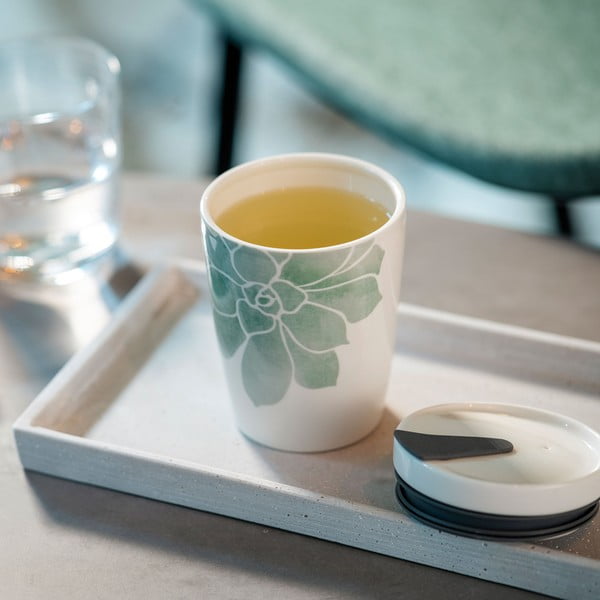 Tazza da viaggio in porcellana verde e bianca Villeroy & Boch , 290 ml Like To Go - like | Villeroy & Boch-image-1