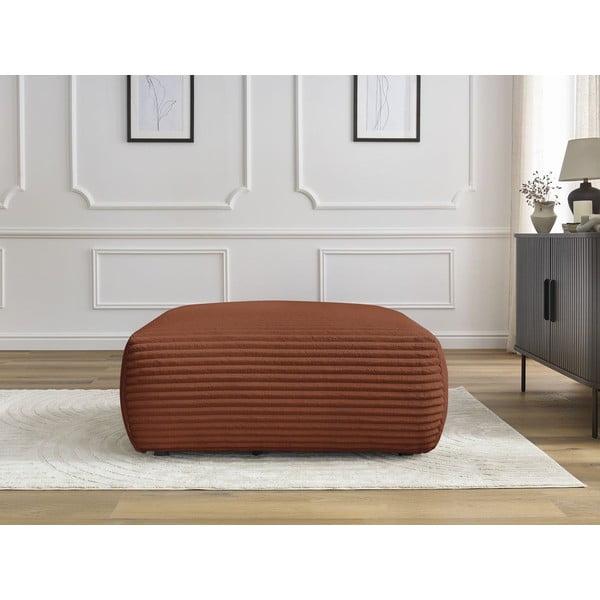 Poggiapiedi color mattone con rivestimento in velluto a coste Lucien – Bobochic Paris-image-1