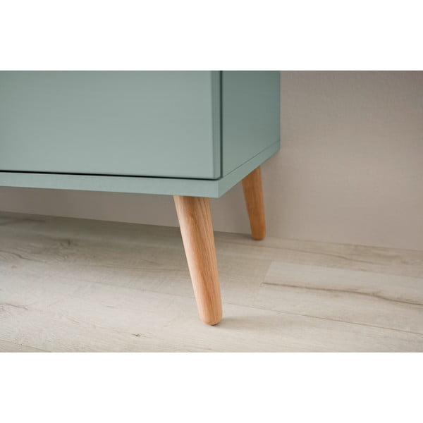 Cassettiera verde con gambe in rovere, larghezza 55 cm Dot - Tenzo-image-1
