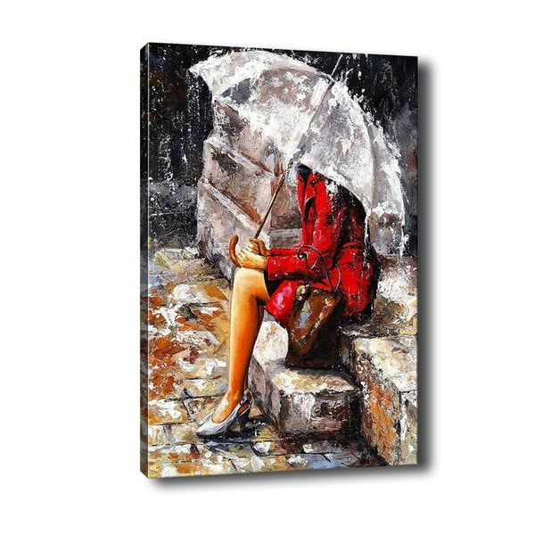 Pittura , 40 x 60 cm Waiting in the Rain - Tablo Center