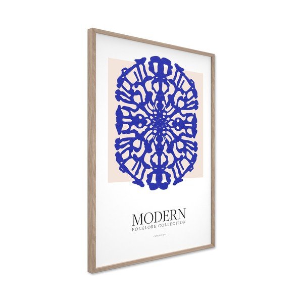 Dipinto stampato con cornice inclusa 60x90 cm Blue Folklore – Styler-image-4