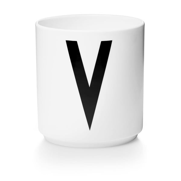 Tazza in porcellana bianca Personal V A-Z - Design Letters