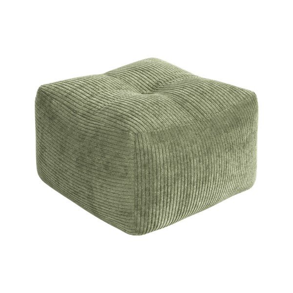 Poggiapiedi verde con rivestimento in velluto a coste Buddy – Karup