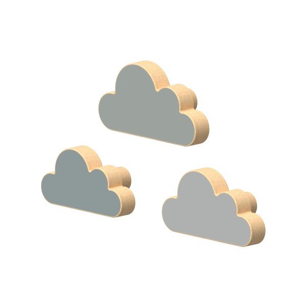 Set di ganci da parete azzurri in faggio massiccio 3 pz Cloud – Cam Cam Copenhagen