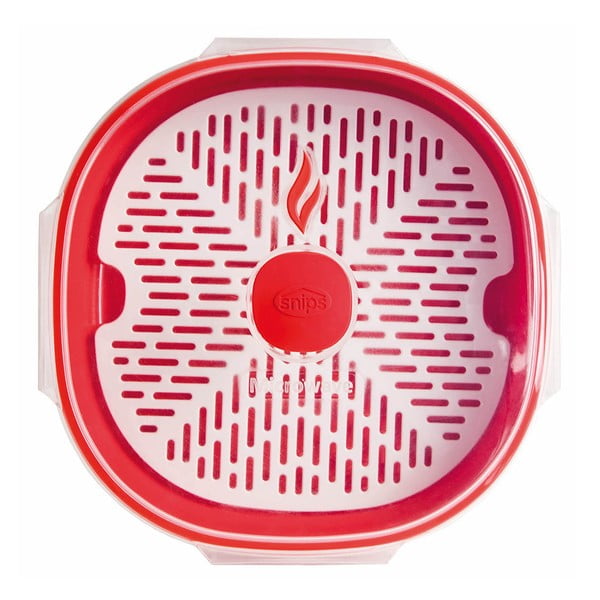 Set per la cottura a vapore dei cibi al microonde, rosso, 2 l - Snips-image-3