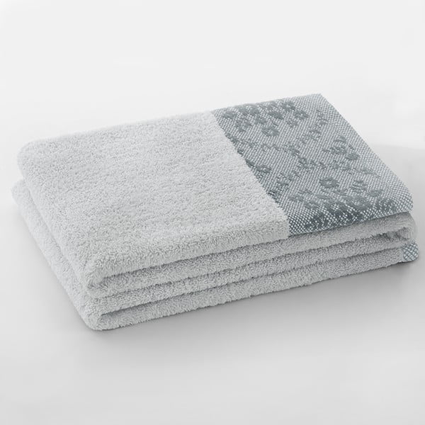Asciugamano in spugna di cotone grigio chiaro 70x140 cm Crea - AmeliaHome