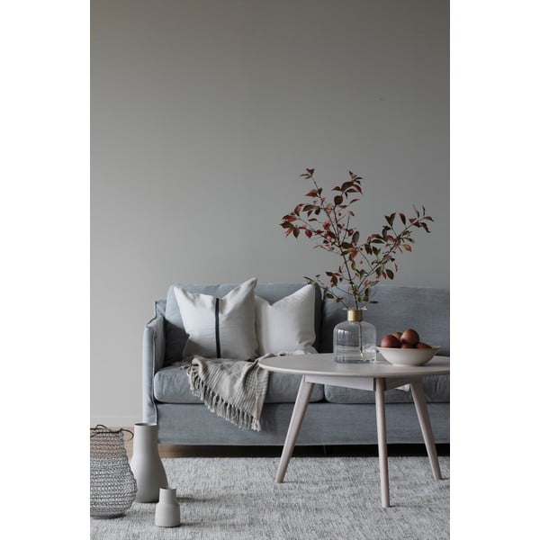 Tavolino rotondo in rovere decorato in colore naturale 90x90 cm Yumi - Rowico-image-2